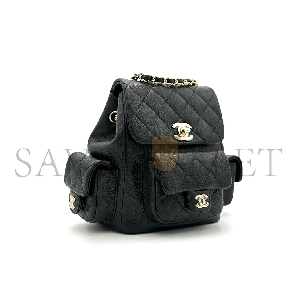 Ch*el master small duma 23k grained calfskin backpack as4399 (19.5*18*10cm)